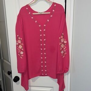 The Pioneer Woman Pink Floral Peasant Flowy Blouse size 3X perfect for spring!